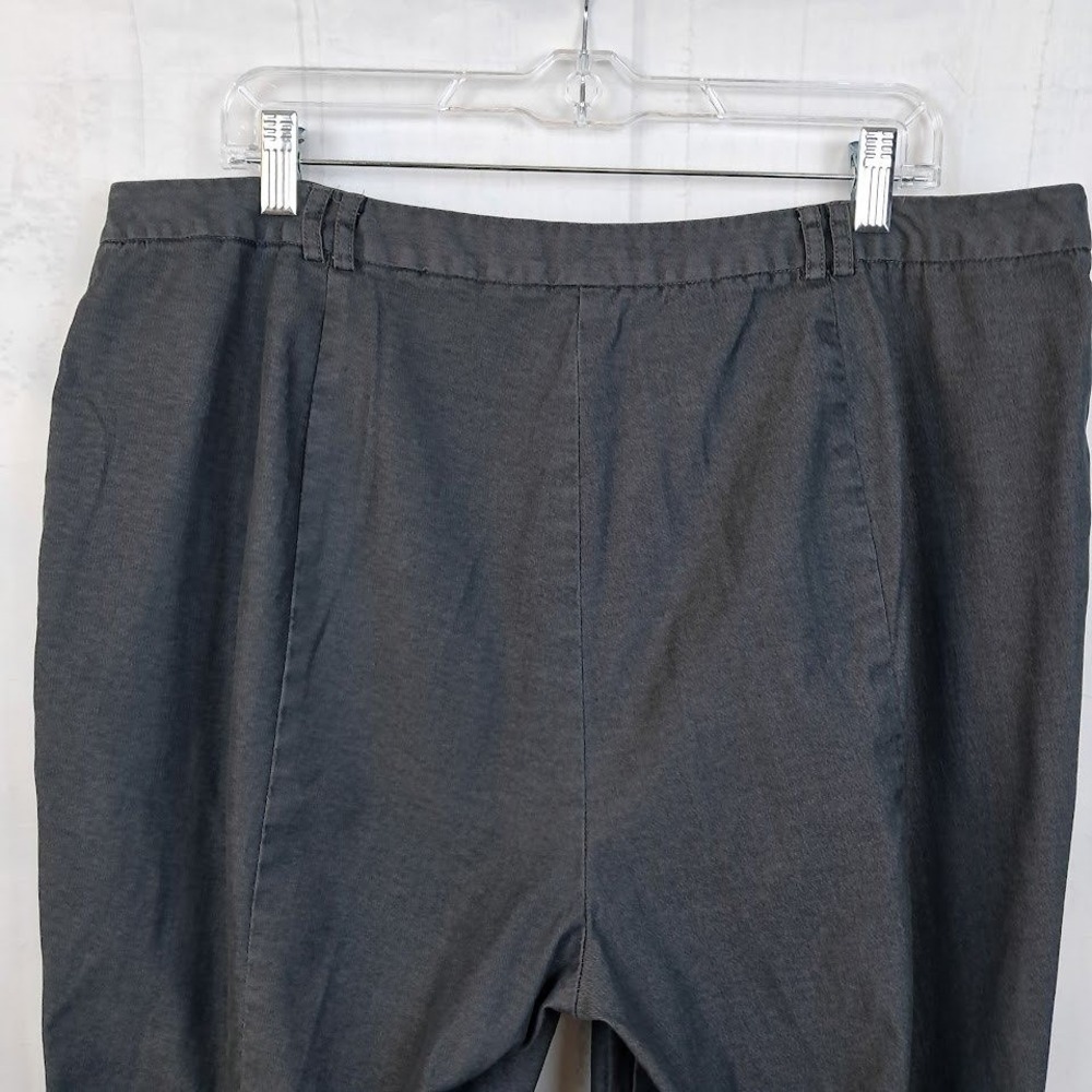 Sigrid Olsen 18W Charcoal Gray Wide Leg Dress Pants Stretch Cotton Office - Picture 5 of 6